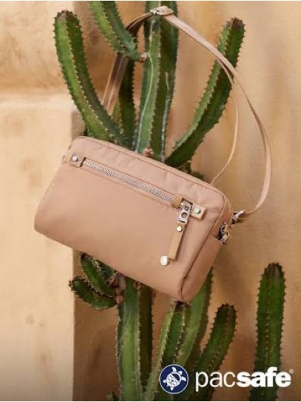Anti-Theft Pacsafe® W Anti-Theft 3-In-1 Sling/Crossbody/Clutch Taupe Travel Bag